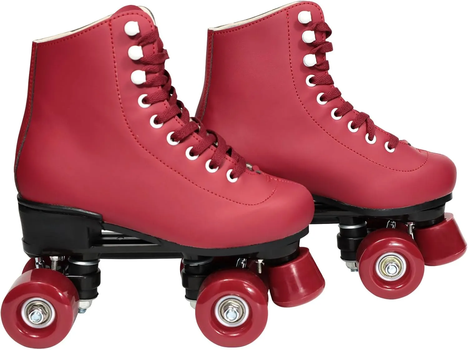 Wiwiy Roller Skates for Women and Men - Adjustable Four Shiny Wheel Skates for Outdoor Indoor Use