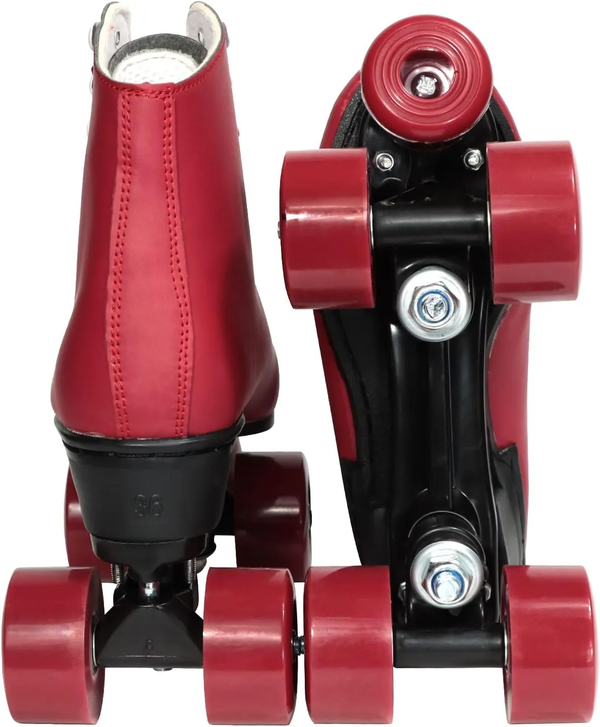 Wiwiy Roller Skates for Women and Men - Adjustable Four Shiny Wheel Skates for Outdoor Indoor Use