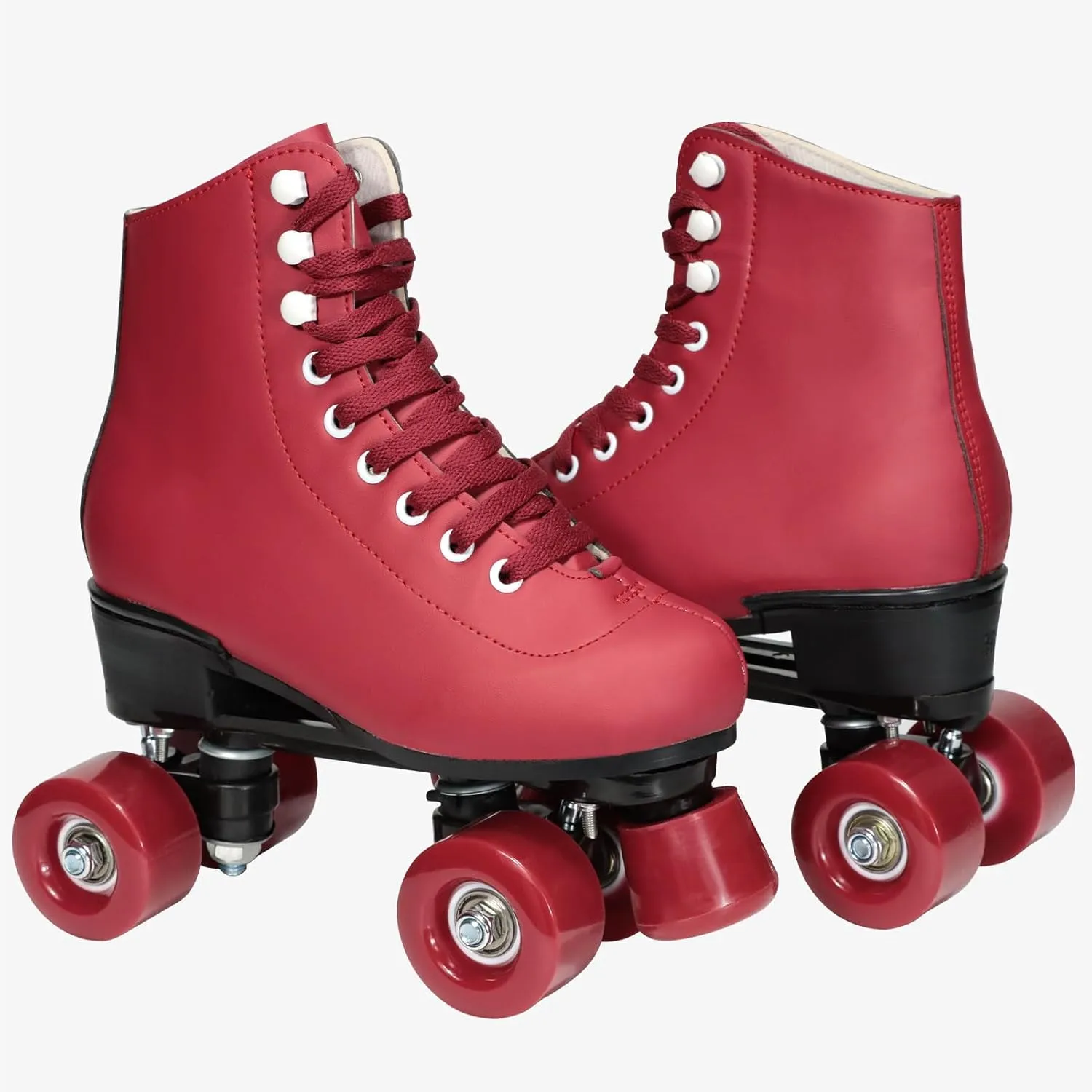 Wiwiy Roller Skates for Women and Men - Adjustable Four Shiny Wheel Skates for Outdoor Indoor Use