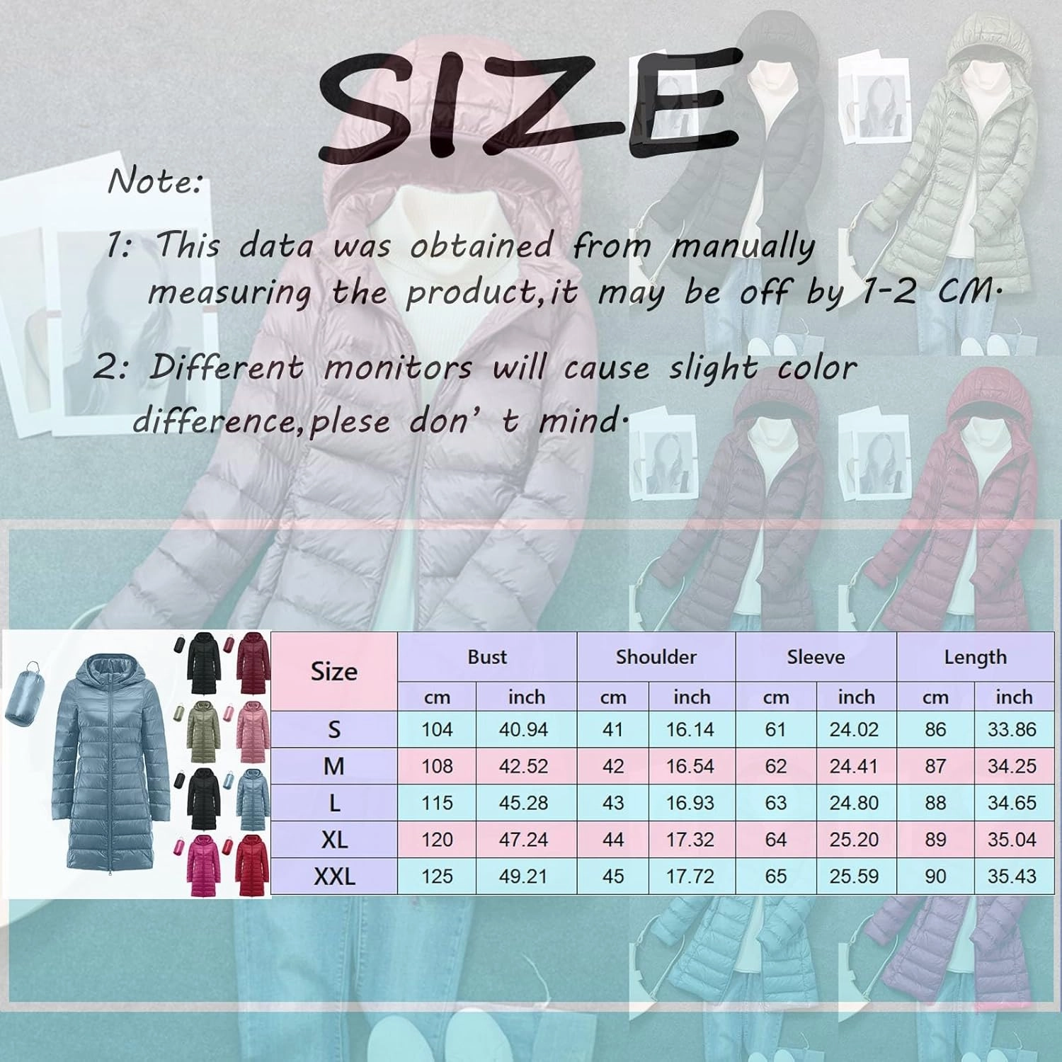 Women Packable Lightweight Full-Zip Puffer Jacket with Hood Quilted Winter Down Coat Ski Jacket Coat Puffer Jacket Womens