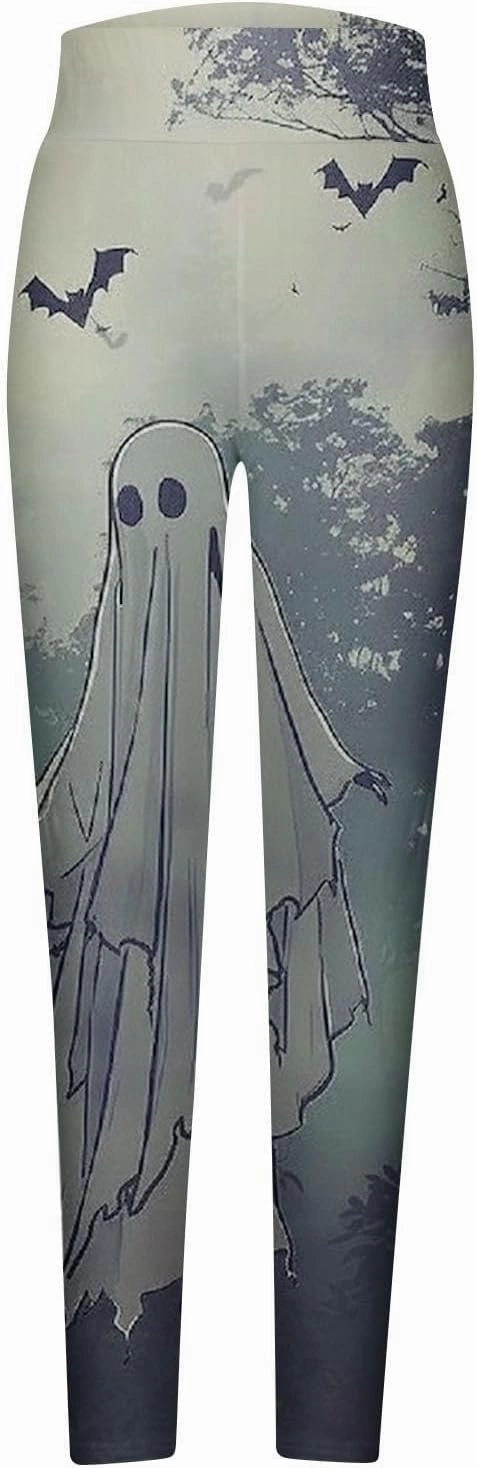 Women's Halloween Pumpkin Leggings High Waist Slim Leggings Yoga Pants Stretchy Athletic Legging Tights Halloween