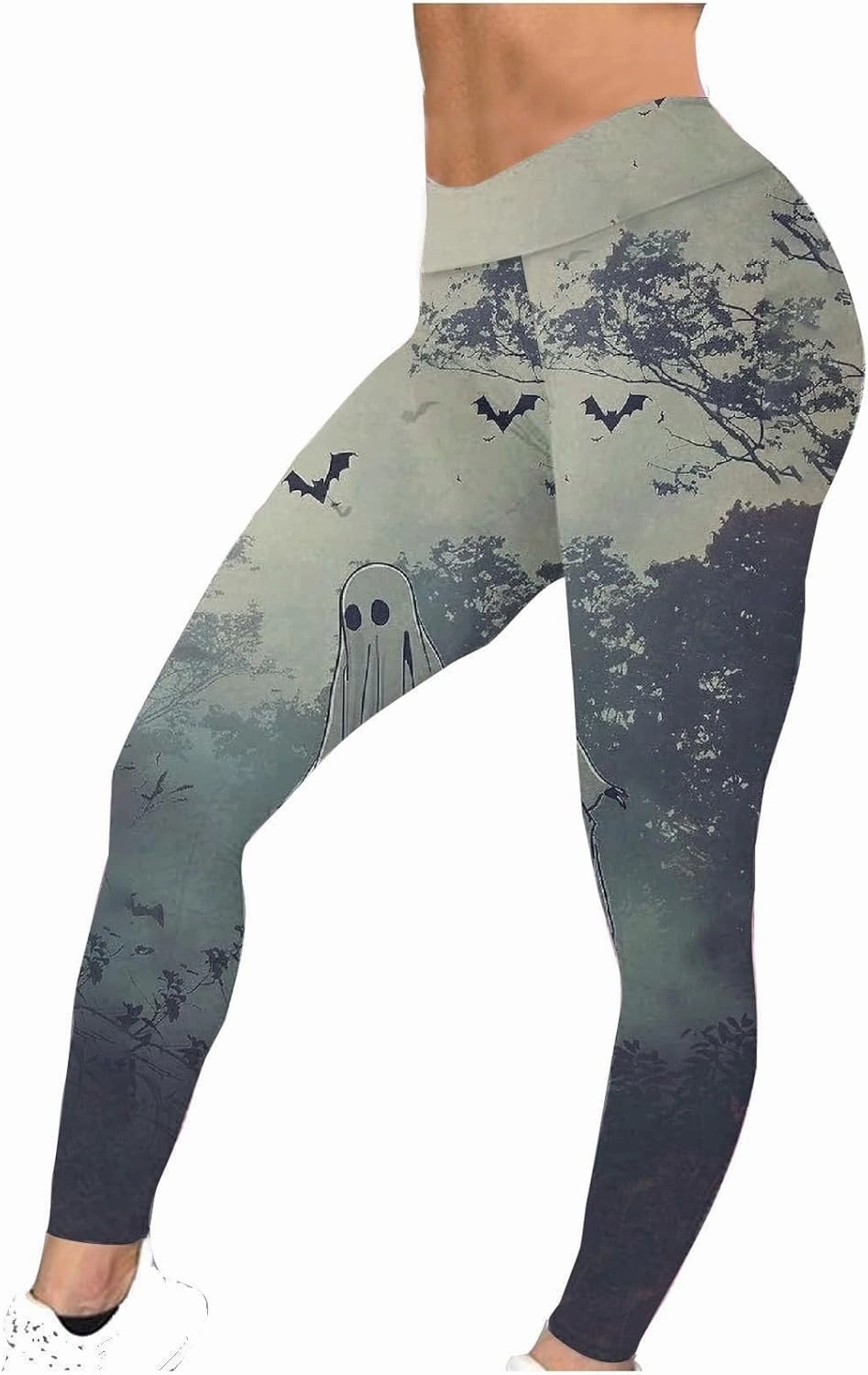 Women's Halloween Pumpkin Leggings High Waist Slim Leggings Yoga Pants Stretchy Athletic Legging Tights Halloween