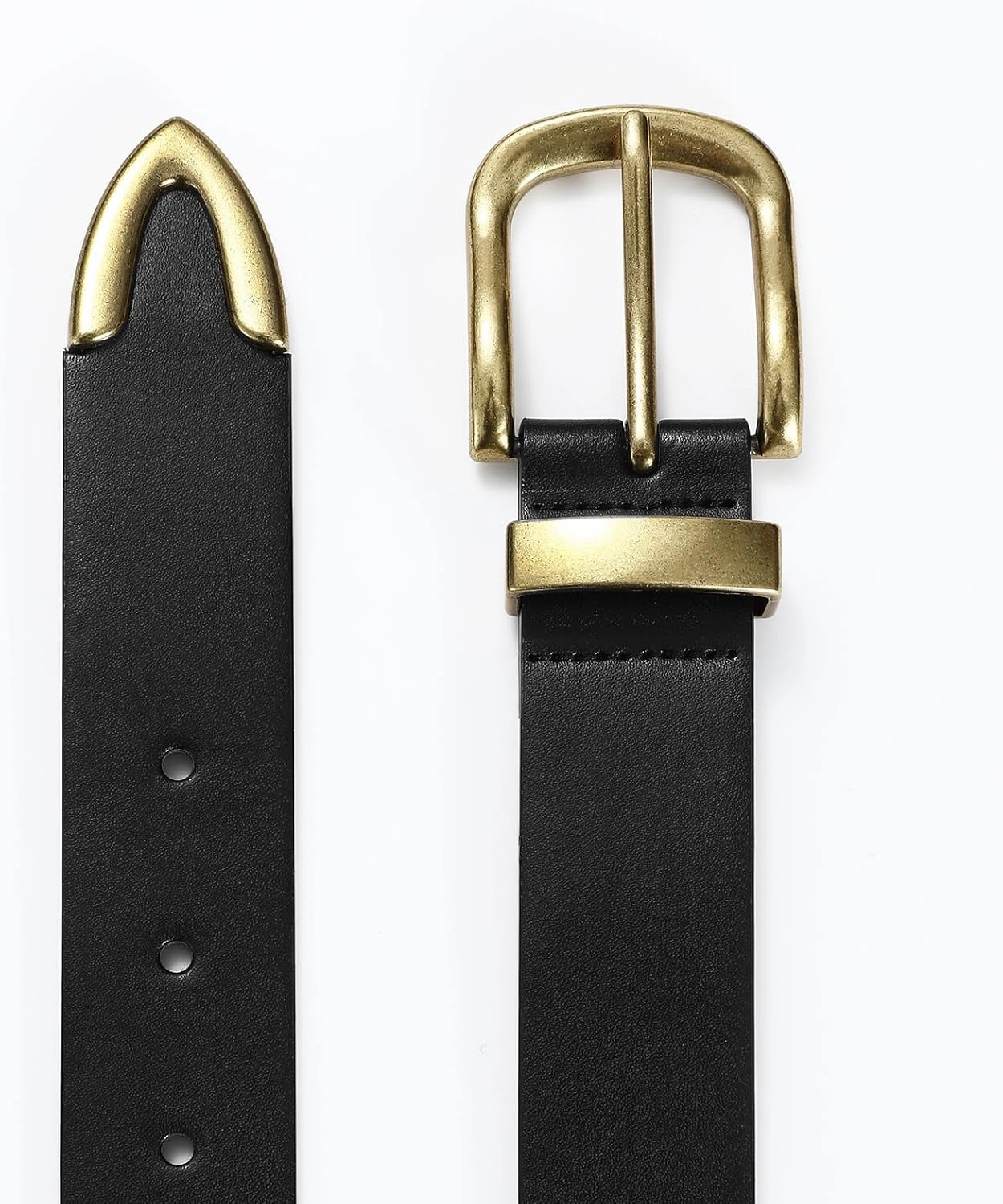 Women's Leather Belts with Gold Buckle Fashion Leather Waist Belt Elegant Ladies Belts for Jeans Dress & Casual Wear