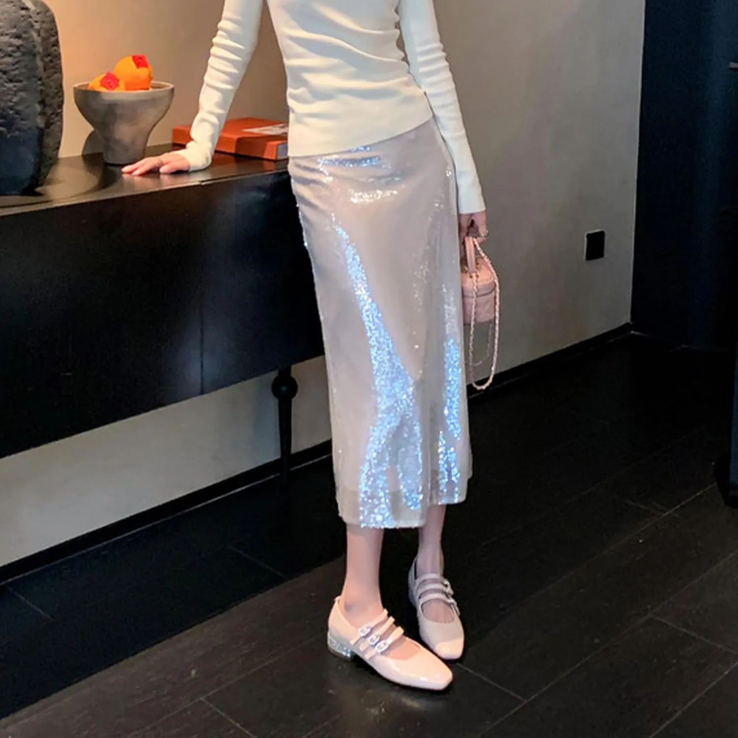 Women's Classical Mary Jane Shoes Block Chunky Low Heels Close Square Toe Pumps Twiggy Shiny Heels Dress Comfortable Cute Vintage Pumps Shoes