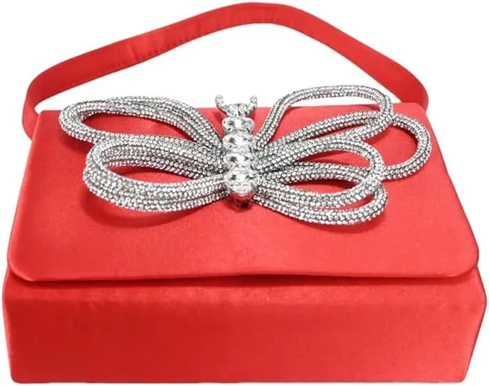 Women’S Elegant Red Shoes and Bag Set Pointed Toe Spike Heels Buckle Strap High Heel for Party
