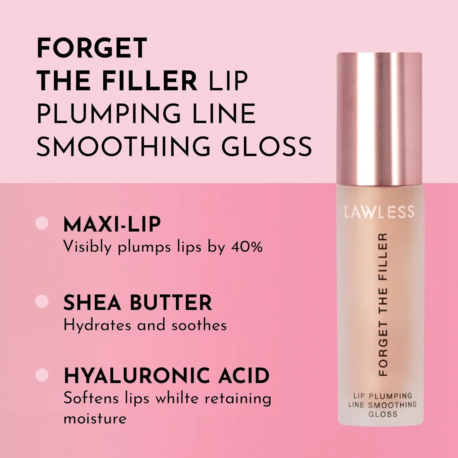 Women's Forget The Filler Lip Plumper Line Gloss, Annie, Pink, 0.11 Fl Oz (Pack of 1)