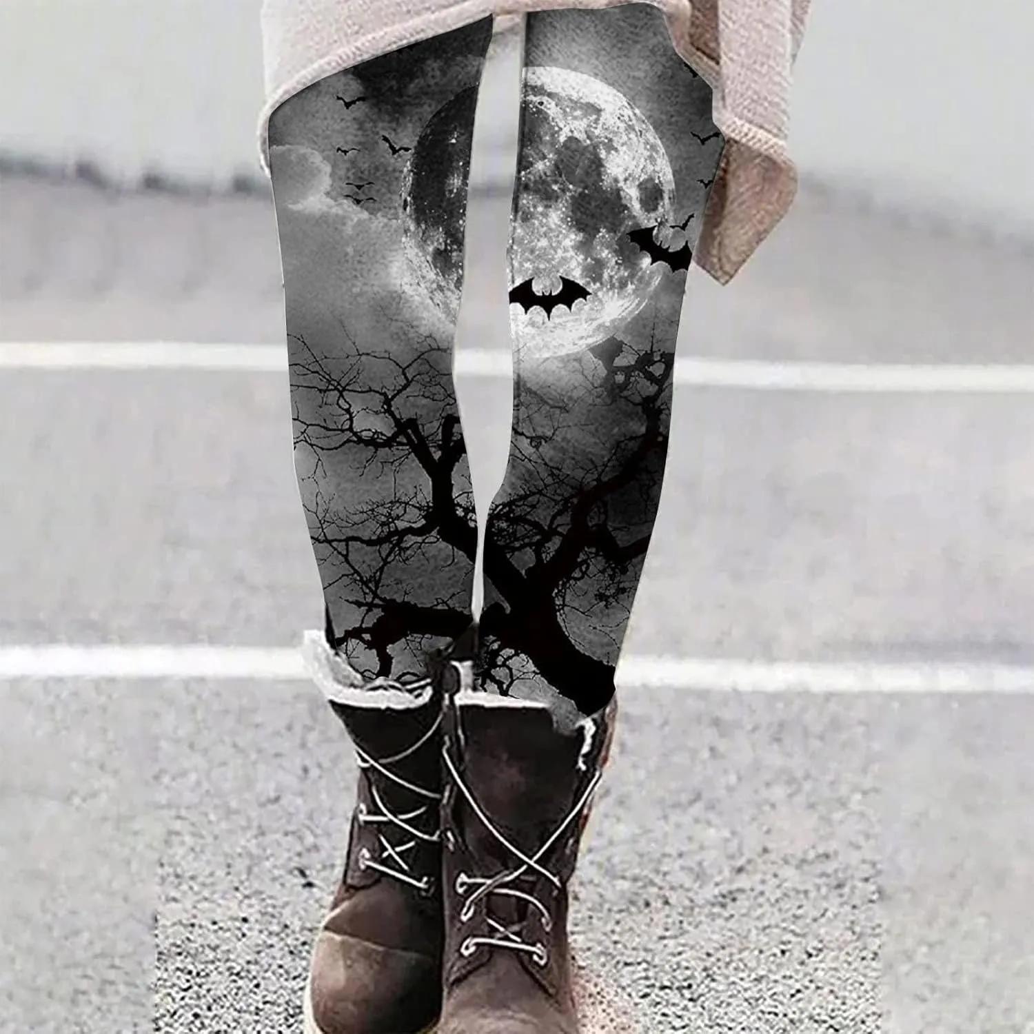 Women's Halloween Pumpkin Leggings High Waist Slim Leggings Yoga Pants Stretchy Athletic Legging Tights Halloween
