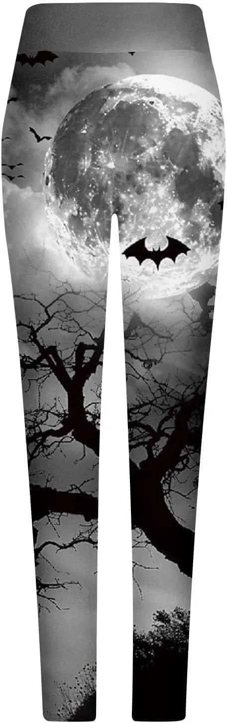 Women's Halloween Pumpkin Leggings High Waist Slim Leggings Yoga Pants Stretchy Athletic Legging Tights Halloween