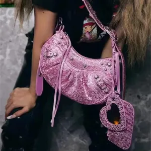 Women's Handbags Handbag Handbag Shoulder Bag Handbag Gift for Ladies(Pink)