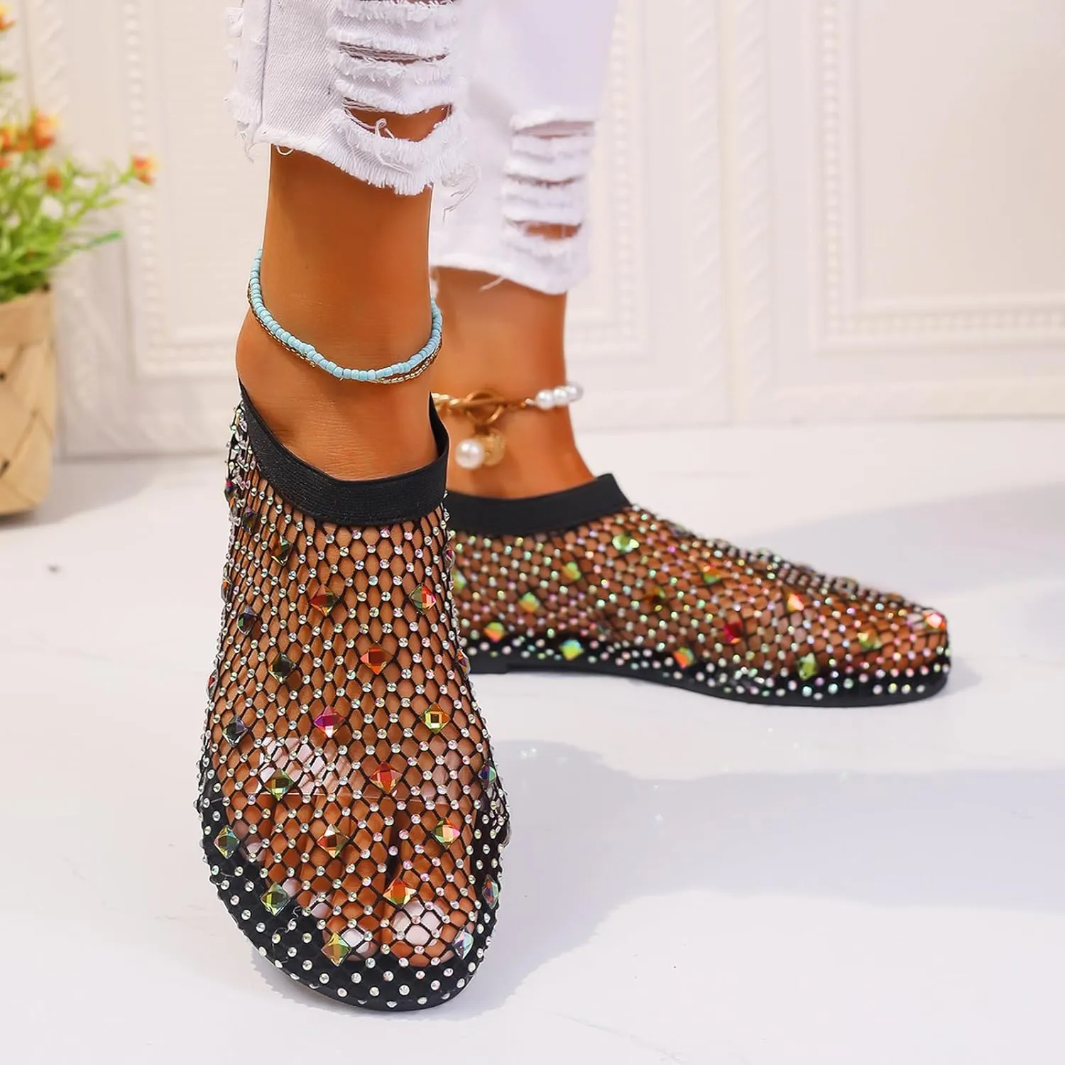 Women's Sandals Clip Toe Lace Floral Flip Flops Sandals Casual Comfy Boho Sandals Summer Beach Roman Shoes