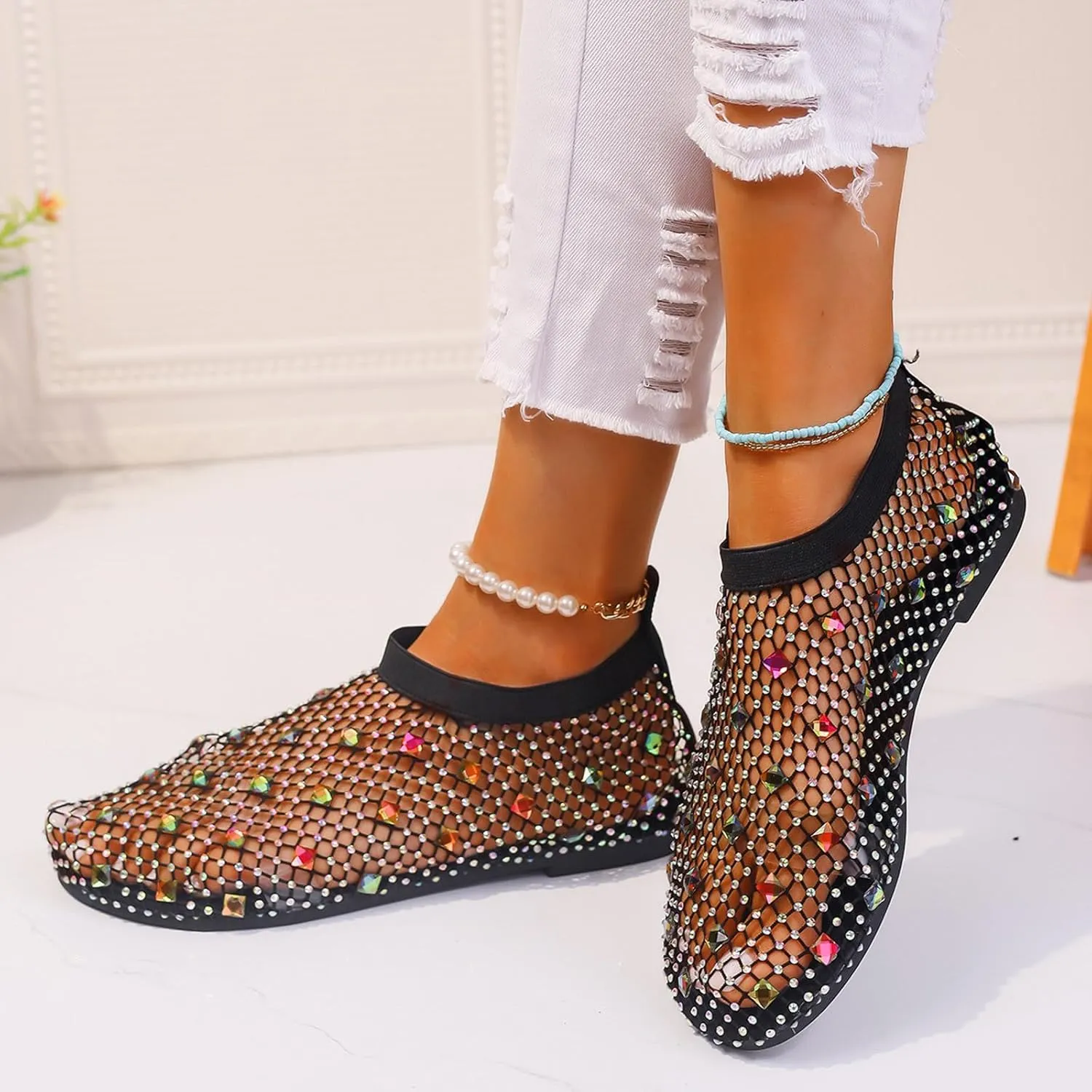Women's Sandals Clip Toe Lace Floral Flip Flops Sandals Casual Comfy Boho Sandals Summer Beach Roman Shoes