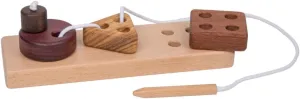 Wooden Lacing Toys for Kids Ages 1-3, Montessori Threading Shape Set with Board, Educational Learning Puzzle Travel Activity for Baby Toddlers 4 5 Year Old, Various Wood Blocks for Fine Motor Skill