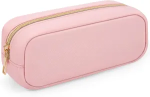 XSUIOY Makeup Bag Travel Bag Pouch for Purse, Cute Preppy Makeup Bag Cosmetic Zipper Pouch Purse Organizer Bag for Women, Waterproof Nylon Coin Pouch Sanitary Napkin Storage Bag for Work(Pink-Small)