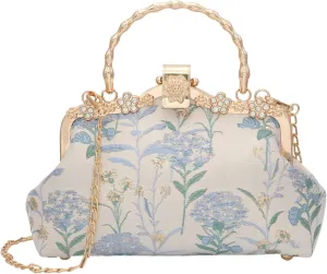 YeBon Retro Shoulder Chain Messenger Clutch Chinese Style Embroidered Jacquard Women's Evening Bags