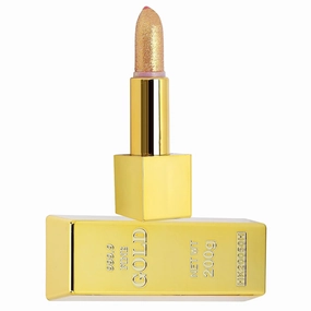 Ymiko Gold Lipstick Metallic, Gold Lipstick Sparkle Lipstick Gold Bar Design Long Lasting Moisturizing Smooth Lip Makeup Cosmetics 3.5G(Golden Lipstick 6# Foreign Version)