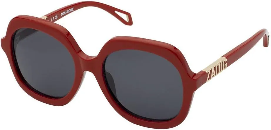 Zadig & Voltaire Prescription Eyewear Frames Unisex, Shiny Full Red, 56