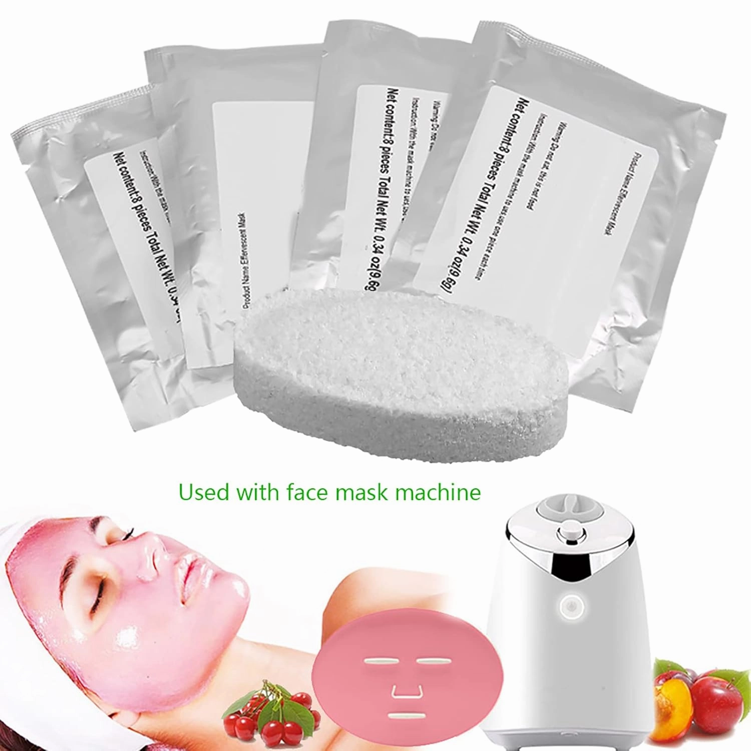 ZJchao Face Mask Machine Collagen, Collagen Capsules for Voice Broadcasting Full Automation DIY Fruit Vegetable Facial Care Mask Maker Machine Collagen Capsules Tablets(32Pcs Collagen)